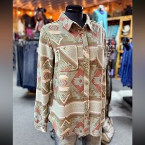 NEW Sage Southwest Brushed Shacket Top